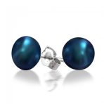Peacock Blue Black Freshwater Cultured Pearl Jewelry Set Necklace Bracelet Earrings - Image 4