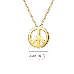 Tiny World Peace Sign Pendant Necklace Gold Plated .925 Sterling Silver - Image 6