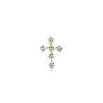 Tiny Minimalist 14K Gold Cartilage Ear Stud with Cross Cubic Zirconia Earring - Image 2