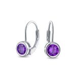 .50CT Solitaire Bezel Brilliant Cut CZ Drop Earrings - Image 6
