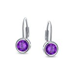 .50CT Solitaire Bezel Brilliant Cut CZ Drop Earrings - Image 13