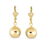 Set of Two Classic Round Drop Ball Earrings 18K Gold Plated - Image 2