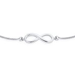 Infinity Symbol Bolo Style Bracelet .925Sterling Silver Adjustable - Image 2