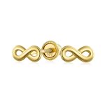 Petite 14K Gold Infinity Stud Earrings Secure Screwback