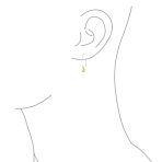 Minimalist Geometric Dangle Earrings 14K Gold Plated Sterling Silver 8MM Bead - Image 6