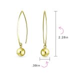 Minimalist Geometric Dangle Earrings 14K Gold Plated Sterling Silver 8MM Bead - Image 8