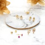 ABC Tiny 14K Gold Alphabet B Letter Initial 1 Stud Earring Piercing Screw-Back - Image 97