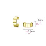 Set of 2 Geometric Ear Cuff Cartilage Clip Earrings For Non Pierced Gold Plated - Image 4