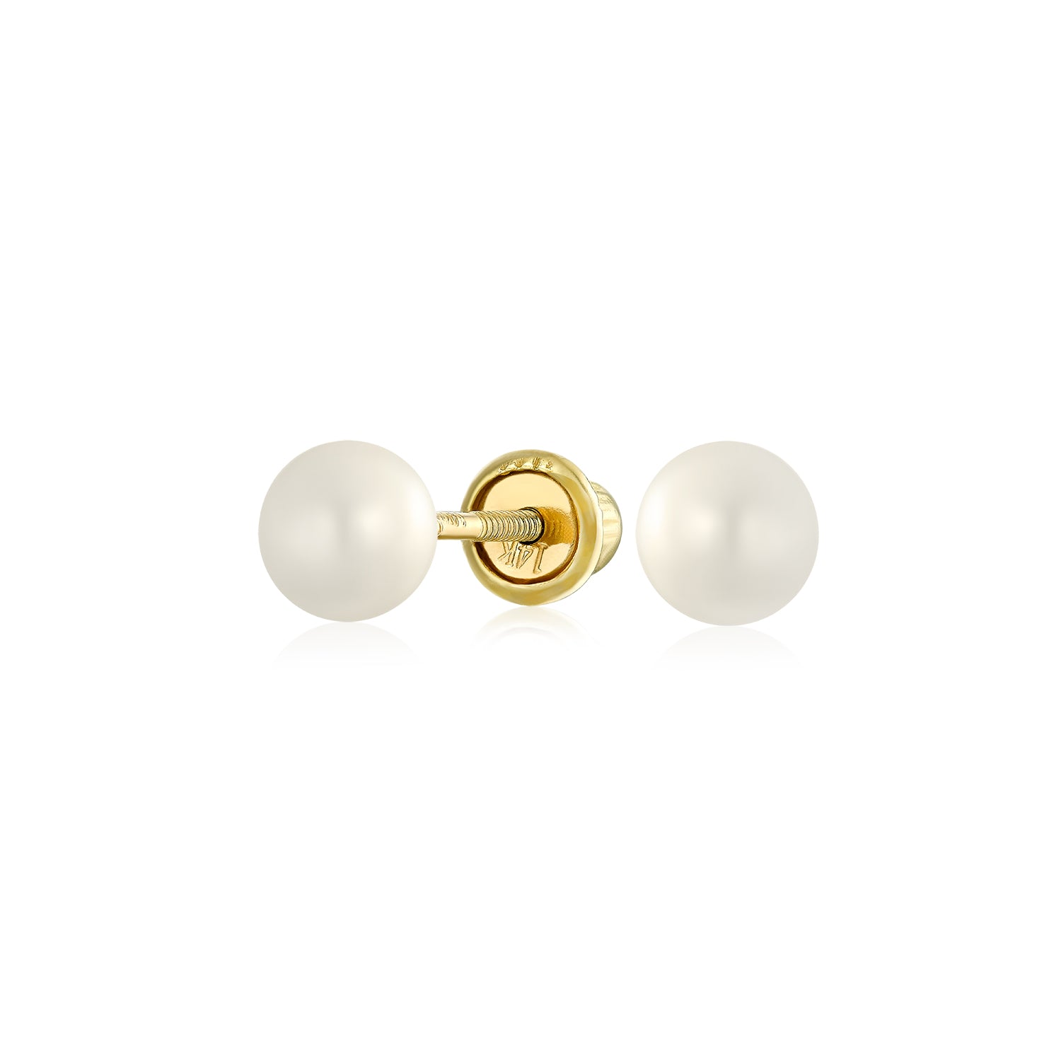 minimalist-real-14k-gold-white_gio-be4045-az_1 Traditional Tiny CZ Stud Earrings 14K Gold Freshwater Pearl - Image 1