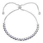 Colorful Eye Shape Thin Blue Evil Eye Bolo Bracelet Sterling Silver - Image 3