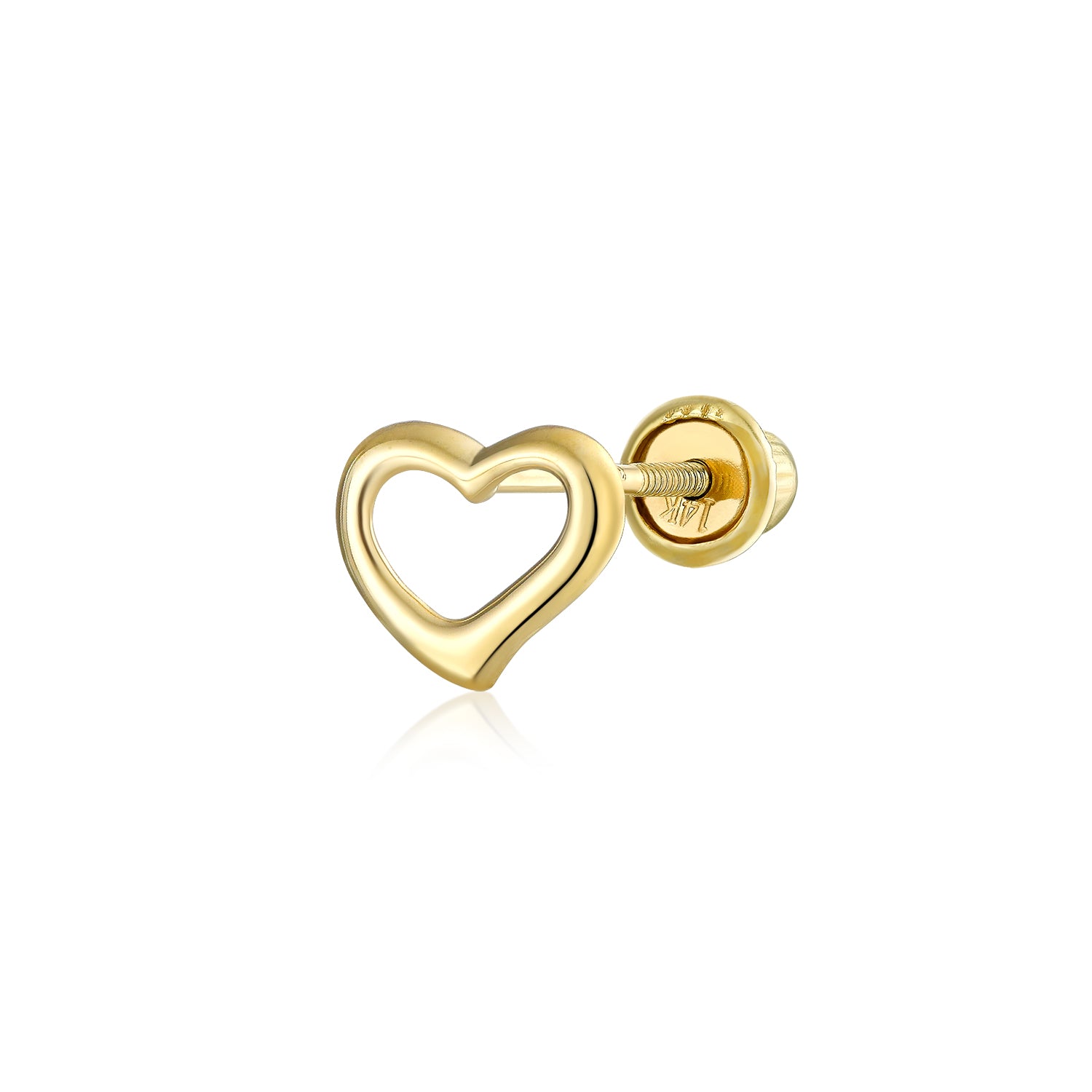 minimalist-simple-open-heart-shaped_gio-fe0598-1p-az_1 Minimalist 14K Gold Cartilage Ear Stud Open Heart Earring - Image 1