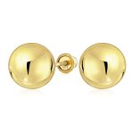 Classic Yellow 14K Gold Ball Stud Earrings Safety Screw Back 6MM - Image 4