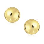 Classic Yellow 14K Gold Ball Stud Earrings Safety Screw Back 6MM - Image 7