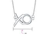 Minimalist XO Station Pendant Necklace in Sterling Silver with Chain - Image 4