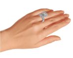 Green Eye Cubic Zirconia Cocktail Statement Ring Silver-Plated Panther Design - Image 4
