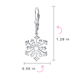 Classic Christmas Snowflake Dangle Earrings in  Sterling Silver Leverback - Image 4