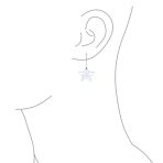 American Patriotic Celestial Dangle Earrings Leverback Stars - Image 3