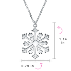 Classic Snowflake Pendant Necklace Polished Sterling Silver for Christmas Party - Image 4