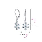 Delicate Holiday Dangle Chandelier Earrings with Snowflake Star Sterling Silver - Image 4