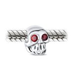 Set of 3 Halloween Red Eyes Skeleton Pirate Skull & Orange Spacer Charm Bead - Image 5