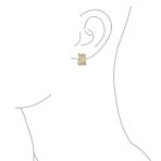 Elegant Micro Pave CZ Wide Open Criss Cross Huggie Hoop Earrings Gold Plated - Image 5