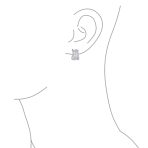 Elegant Micro Pave CZ Wide Open Criss Cross Huggie Hoop Earrings Gold Plated - Image 6