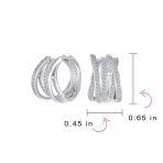 Elegant Micro Pave CZ Wide Open Criss Cross Huggie Hoop Earrings Gold Plated - Image 8