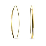 Delicate Minimalist Modern Long Thin Linear Threader Earrings Sterling Silver - Image 2