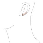 Trendy Swirl Wire Ear Cuff Cartilage Earrings with Round CZ Rose Gold Plated - Image 3