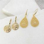 Oval Disc Tree of Life Dangle Earrings 14K Rose Gold Plated Sterling Silver - Image 5