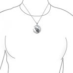 Crescent Moon & Stars Pendant Necklace Werewolf Howling Wolf Oxidized Silver - Image 2