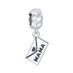 Initial Alphabet Bead Charm A-Z Heart MAMA Dangling for European Bracelet