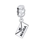 Initial Alphabet Bead Charm A-Z Heart MAMA Dangling for European Bracelet