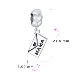 Initial Alphabet Bead Charm A-Z Heart MAMA Dangling for European Bracelet - Image 4