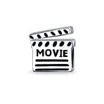 Theater Lover Clapboard Charm Bead for European Bracelet in Sterling Silver