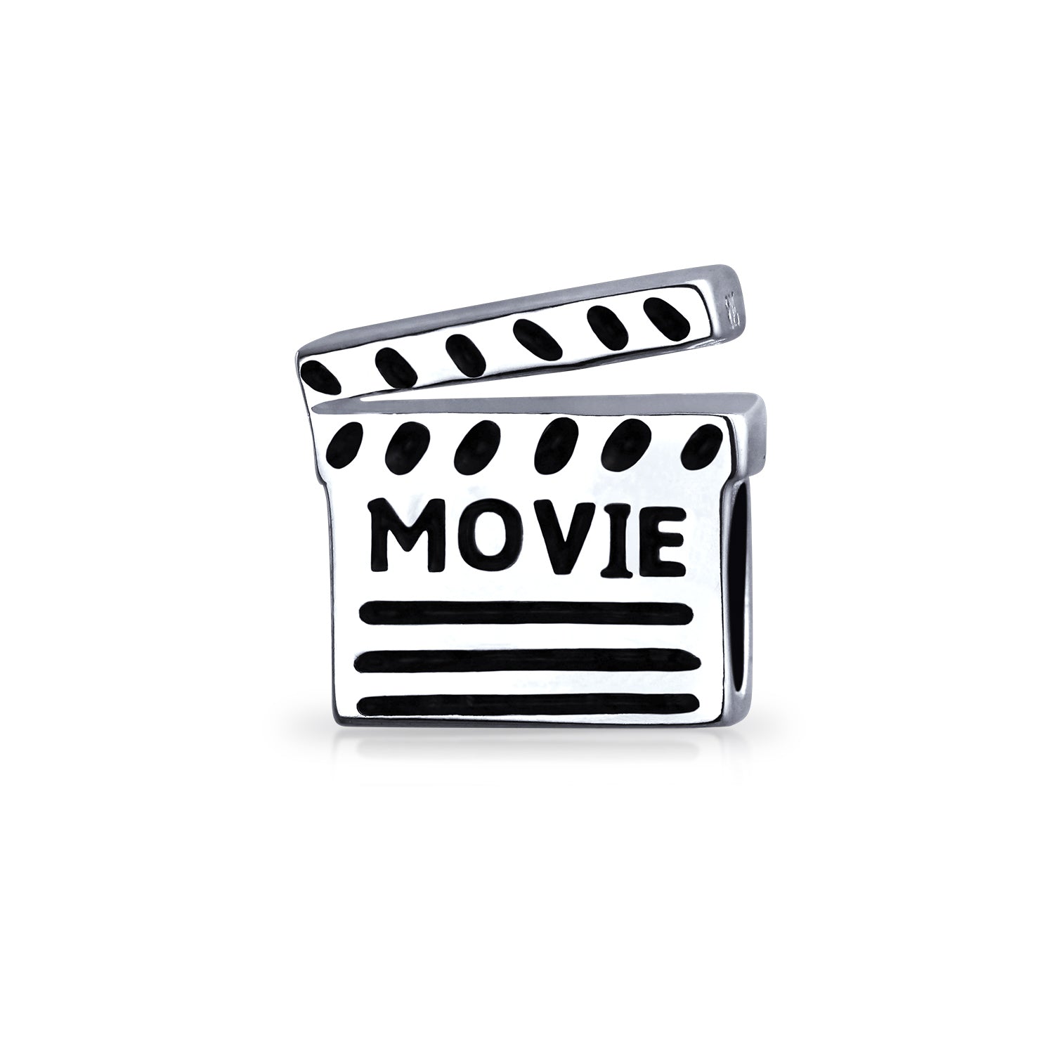 movie-silver-bead-clap-board_mma-51053_1 Theater Lover Clapboard Charm Bead for European Bracelet in Sterling Silver - Image 1