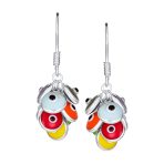 Spiritual Protection Round Multiple Cluster Evil Eye Charms Dangle Earrings Sterling Silver Fish Hook - Image 4