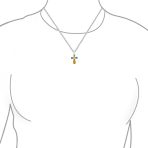 Religious Cabochon Gemstones Multi Color Jade Cross Pendant Necklace .925 Sterling Silver - Image 6