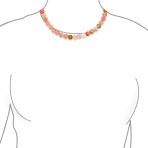 Multi Color Jasper & Rose Quartz Matte Bead Strand Necklace Silver Clasp 17 Inch - Image 4