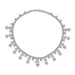 Vintage Chain Necklace Teardrop Cubic Zirconia Bridal Party