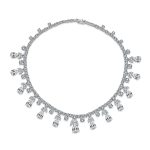 Vintage Chain Necklace Teardrop Cubic Zirconia Bridal Party