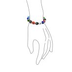 Colorful Turkish Glass Bead Evil Eye Stretch Bracelet with Crystal Spacers - Image 26