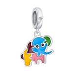 Multicolor Good Luck Bambi Elephant Dangle Charm Bead Silver for Bracelet