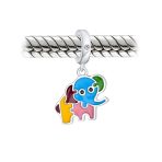 Multicolor Good Luck Bambi Elephant Dangle Charm Bead Silver for Bracelet - Image 3