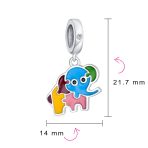 Multicolor Good Luck Bambi Elephant Dangle Charm Bead Silver for Bracelet - Image 4