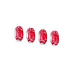 Set of 4 Ocean Red Bubble Murano Glass Spacer Charm Bead Sterling Silver Core