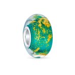 Set of 4 Murano Glass Charm Bead Blue Red Purple Green Gold Foil for Bracelet - Image 2