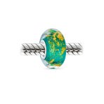 Set of 4 Murano Glass Charm Bead Blue Red Purple Green Gold Foil for Bracelet - Image 3