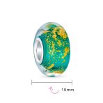 Set of 4 Murano Glass Charm Bead Blue Red Purple Green Gold Foil for Bracelet - Image 4
