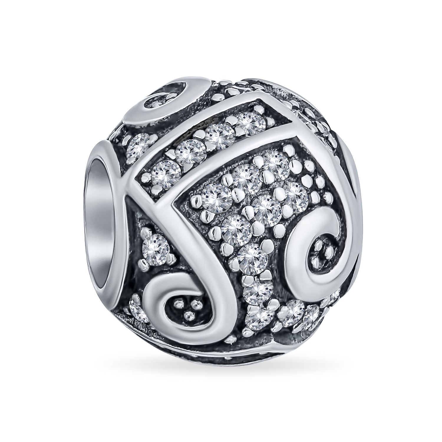 music-ball-bead-charm-swirl-cz-silver-pbx-hsz-462-d-az_1 Musician Student G Clef Music Note Charm Bead .925 Sterling Silver Fits European Bracelet - Image 1